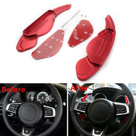 Hukyu-2050yfa058 1 Pair Red Steering Wheel Shift Paddle Shifter Extender For Land Rover Jaguar