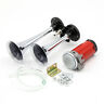 101163603845 Unbranded Silver Dual Trumpet Air Horn Speaker Super