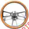 1098-uo-e08-56p-vw Forever Sharp Real Oak Steering Wheel Kit 1960 1973 Volkswagen Kharmann Ghia 411 And 412