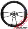 1098b-mustang Forever Sharp Billet Polished Aluminum Black Half Wrap Ford Mustang Steering Wheel W Boss Kit