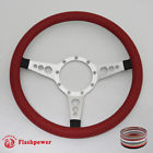 121024-f22 Flashpower Satin Billet Steering Wheels Red Half Wrap 840529125811