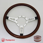 121024-m22 Flashpower Satin Billet Steering Wheels Wood Half Wrap 840529125842