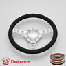 121052-q-h2 Flashpower Satin Billet Steering Wheel Black Full Wrap 840529188038