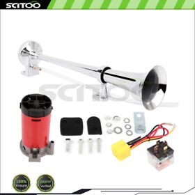 Cb108112s01 130db 12v Single Trumpet Kit Air Horn Compressor Super Loud For Car Lorry Boat