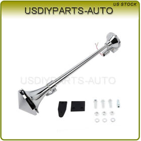Usd108112s01 135db 12v Super Loud Single Trumpet Train Chrome Horn Kit For Truck Car Suv