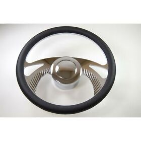 Hrc1405ch 14inch Steering Wheel Boomerang Style 9 Holes Classic Gm Plain Horn Button Chrome