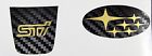 1517steogold Avt Subaru Wrx Sti Steering Wheel Overlay Emblem Vinyl Carbon