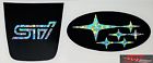 1517ststimblackglitter Avt Subaru Sti Steering Wheel Overlay Emblem Vinyl Matte Black