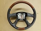 21997718 Chevrolet Gmc Envoy Denali Black Leather Steering Wheel Woodgrain