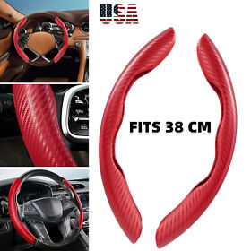2x Carbon Fiber Universal Accessories Car Steering Wheel Booster Cover Non-slip