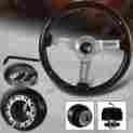 3-sw-111-4651-349140 3-spoke Hdc Autosports 345mm Jdm 6 Hole Classic Dark Wood Grain Steering Wheel For Accord Hub
