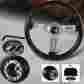 3-sw-111-4651-a3 3-spoke Hdc Autosports 345mm Jdm 6 Hole Classic Dark Wood Grain Steering Wheel For Subaru Hub