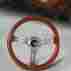 3-sw-111-4652-b 3-spoke Hdc Autosports Jdm 345mm 6 Hole Classic Wood Grain Chrome Steering Wheel Universal 2