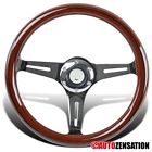 332-112b-w017 Autozensation Jdm Classic Wooden Style Black Trim Chrome 0680138637073