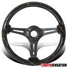 332-bk-bk-gdp Autozensation Universal Darkness Gold Paint Black Sport Wooden Steering Wheel