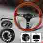 3-sw-111-4503-335080 345mm Racing Gear For Nissan 6 Hole Classic Wood Grain Style Deep Dish Steering Wheel Hub
