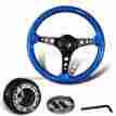 3-sw-111-4508-349050 345mm Dtm Jdm Deep Dish Blue Wood Grain Style Steering Wheel Hub For Crx Integra