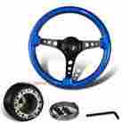 3-sw-111-4508-349140 345mm Dtm Jdm Deep Dish Blue Wood Grain Style Steering Wheel Hub For Accord Prelude