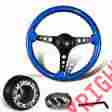 3-sw-111-4508-361010 345mm Dtm Deep Dish Blue Wood Grain Style Steering Wheel Hub For Mitsubishi Eclipse