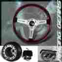 3-sw-111-4602-335080 345mm Racing Gear For Nissan 6 Hole Lug Dark Wood Grain Style Deep Dish Steering Wheel Hub