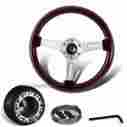 3-sw-111-4602-349110 345mm Dtm Deep Dish Dark Wood Grain Style Jdm Steering Wheel Hub For Del Sol Civic