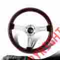 3-sw-111-4602 345mm Dtm Universal 6 Holed Bolt Deep Dish Dark Wood Grain Style Steering Wheel