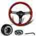 3-sw-111-4607-349030 345mm Dtm Jdm Deep Dish Red Wood Grain Style Steering Wheel Hub For Honda Acura
