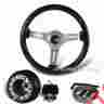 3-sw-111-4651-357020 345mm Hk5 Motors For Mazda 6 Hole Dark Wood Grain Style Deep Dish Steering Wheel Hub Kit