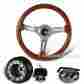 3-sw-111-4652-349030 345mm Hk5 Motors For Acura Honda 6 Hole Classic Wood Grain Deep Dish Steering Wheel Hub