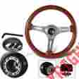 3-sw-111-4652-349140 345mm Hk5 Motors For Honda 6 Hole Classic Wood Grain Deep Dish Racing Steering Wheel Hub
