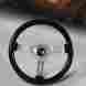 3-sw-111-4653-c 345mm Hdc Autosports Jdm 6 Hole Bolt Black Wood Grain Style Racing Steering Wheel Universal 3