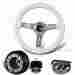 3-sw-111-4654-349050 345mm Hk5 Motors For Civic Crx Integra White Wood Grain Deed Dish Steering Wheel Hub Kit