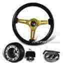 3-sw-111-4853-357020 345mm Racing Gear For Mazda 6 Hole Black Wood Grain Deep Dish Steering Wheel Hub Adapter