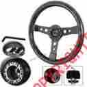 3-sw-w11cf-35bk-357020 350mm Hdc Autosports For Mazda 6 Hole Fake Carbon Fiber Wood Black Spoke Steering Wheel Hub