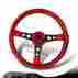 3-sw-w11rd-35bk-aa 350mm Dtm Jdm Style Red Wood Grip 6 Holed Steering Wheel W 3 Black Spokes For Acura