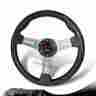 3-sw-w12cf-35ch-new 350mm Dtm Universal Jdm Carbon Fiber Look Wood Grain Steering Wheel W Chrome Spoke