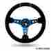 St-016-s-bl 350mm Nrg Sport Steering Wheel 3in Deep Suede Black W Blue Double Center Marking