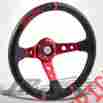 Sw-111-4202-a 350mm 012-tr-a B-tune Jdm Deep Dish 6 Bolts Steering Wheel 3 Red Ring W Tr Horn Universal