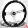 Sw-111-4611-a 350mm 013-sj-rd-a B-tune Jdm 3 Spokes 6 Bolts Steering Wheel Black Wood Si W Horn Universal