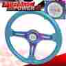 350mm Wheelcombo-6590-290-s6 Miragepower2008 6 Bolt Hole Sky Blue Trim Steering Wheel Neo Chrome Center Typer