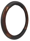 35600 Wheel Accessories Steering Leather Cover Custom Woodgrain Black Design