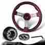 3-sw-w12pu-35ch-357020-new 6-bolts Dtm Jdm 350mm Purple Wood Grain Steering Wheel Hub For Mazda Miata Rx7 Mx