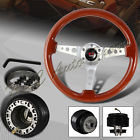3-sw-111-4504-349110 6-hole Hdc Autosports 345mm Jdm Classic Wood Grain Deep Dish Steering Wheel For Acura Hub