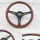 Sw-wg002bksp 6-hole Oemdirect Universal Jdm 350mm Wood Grain Deep Dish Blk Trim Steering Wheel Bd Logo