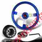 3-sw-w11bl-35sl-335080 6-holed Dtm 350mm Jdm Blue Wood Grain Steering Wheel Hub For Nissan Maxima