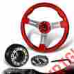 3-sw-w12rd-35ch-349020 6-holed Dtm 350mm Jdm Red Wood Grain Steering Wheel Hub For Mazda Miata Rx7