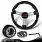 3-sw-w12bk-35ch-349030-new 6-holes Dtm 350mm Black Wood Steering Wheel Hub For 84-87 Honda Civic Accord Crx