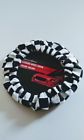 639277553584 Drivers Choice White Black Checkered Plush Steering Wheel