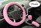 65498-pink3 Acdiac Plush Car Steering Wheel Covers Winter Faux Wool Hand