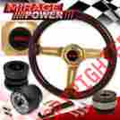86-89 Wheelcombo-4764-478-i8 Miragepower2008 Fits Integra Dark Wood Steering Wheel Black Adapter Hub Quick Release